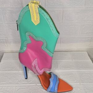 Cape Robbin Multicolor Heeled Boots with Rhinestones